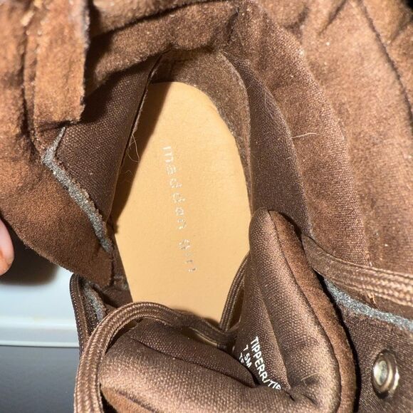 Madden Girl Tipper Brown Faux Suede Lace-Up Hiking Boots With Lug Sole Size 7.5 - Picture 5 of 7